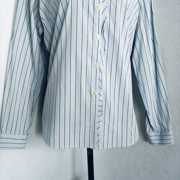 Tommy Hilfiger Blue AND White Oxford Button Blouse Shirt - Picture 8 of 8